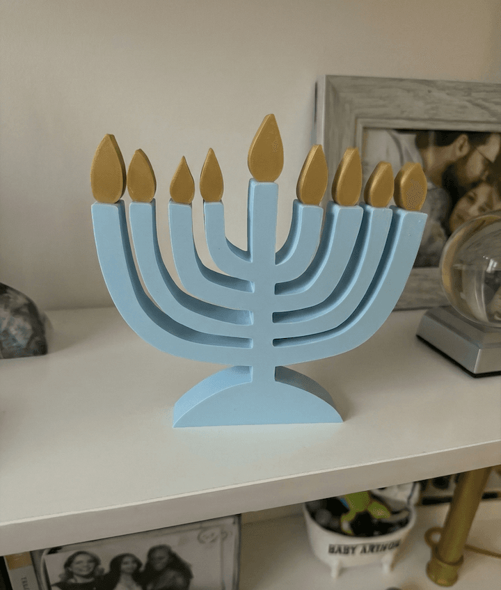 Modern 3D Printed Menorah - 1
