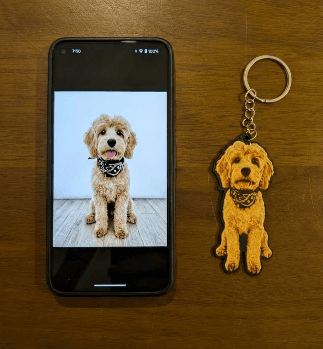 Custom Pet Portrait Keychain